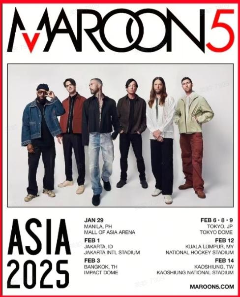 魔力红 MAROON5 2025巡回演唱