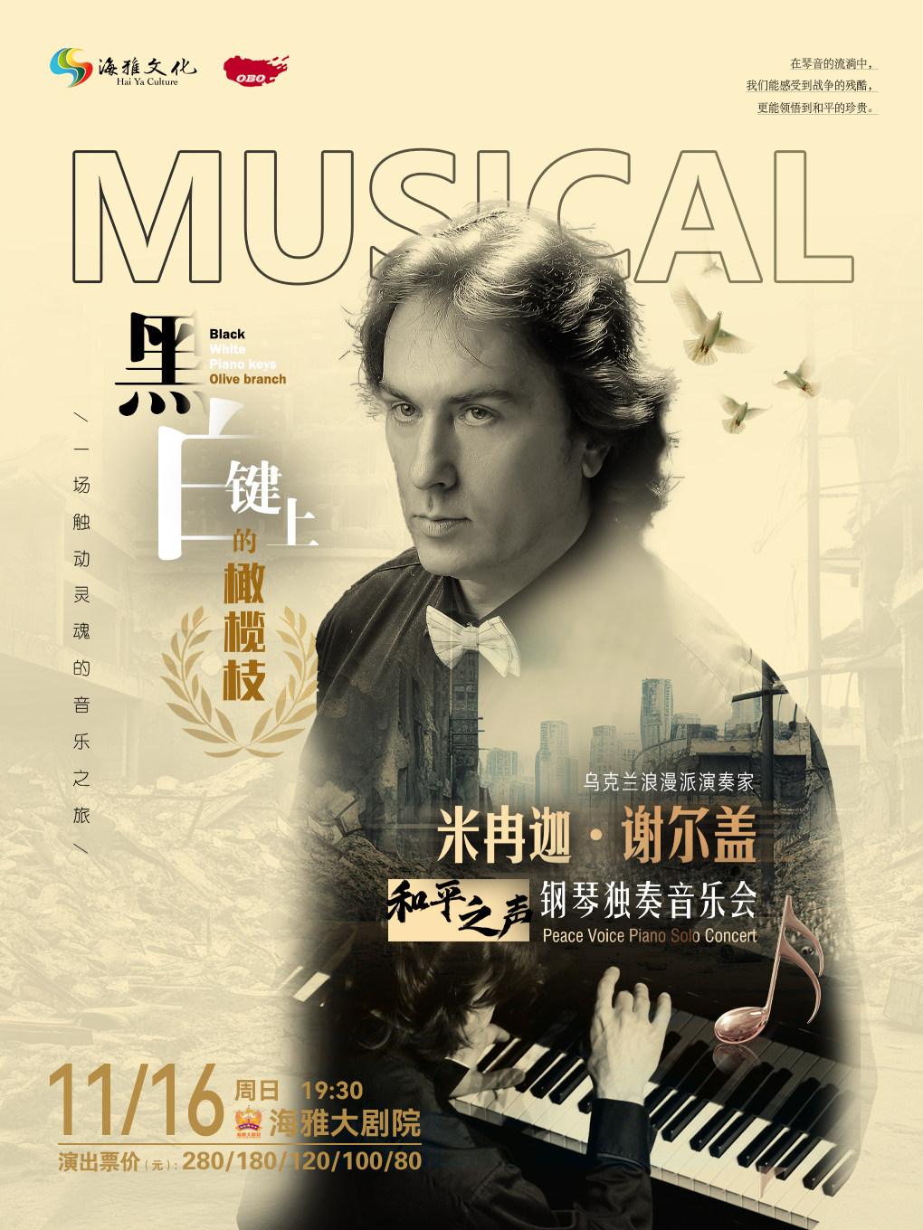 《黑白键上的橄榄枝》钢琴独奏音乐会深圳站