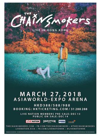 The Chainsmokers 香港演唱会 2018
