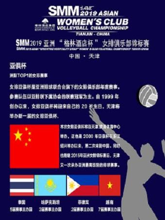 【天津】SMM2019亚洲"格林酒店杯"女排俱乐部锦标赛