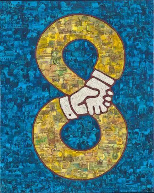 符号系列一8Symbol series-8  布面丙烯综合材料Acrylic on Canvas、Mixed Media_100x80cm_2004